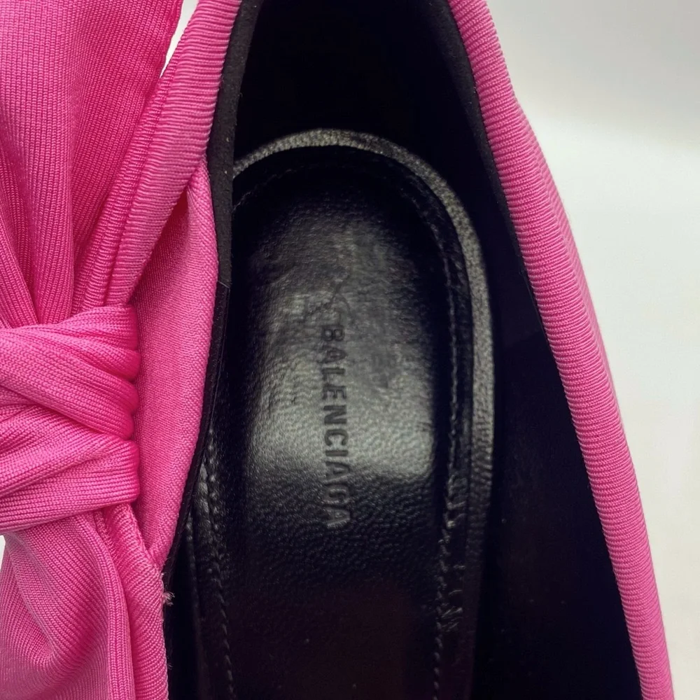 Balenciaga Knife Pointed Toe Knot Pink Pumps